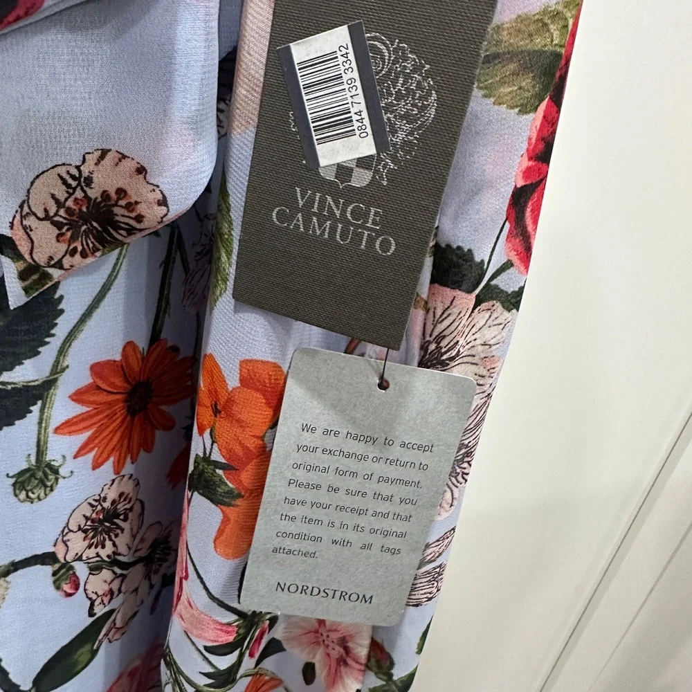 Vince Camuto Floral Sleeveless Dress with Neck Bow NWY SZ 16 - Picture 5 of 9